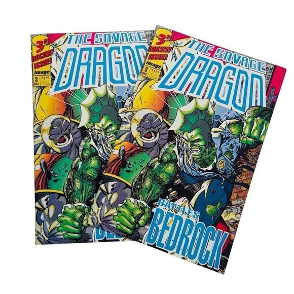 Image Comics Savage Dragon Battles Bedrock #3 NM 1st Printing  1992 - Picture 6 of 6